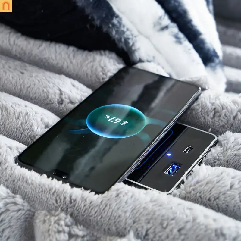 Loveseat Modern Fabric Light Gray with Ottoman Bluetooth 61.4in