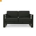Outdoor Loveseat Aluminum Dark Gray Modern 57in