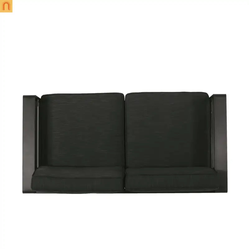 Outdoor Loveseat Aluminum Dark Gray Modern 57in