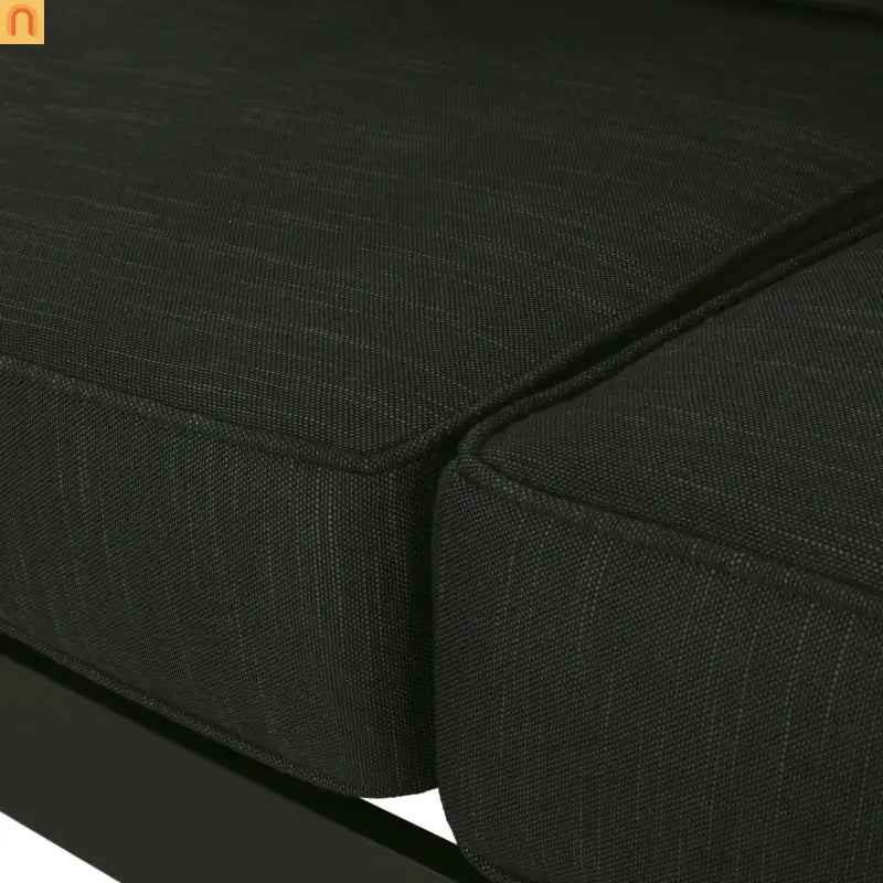 Outdoor Loveseat Aluminum Dark Gray Modern 57in