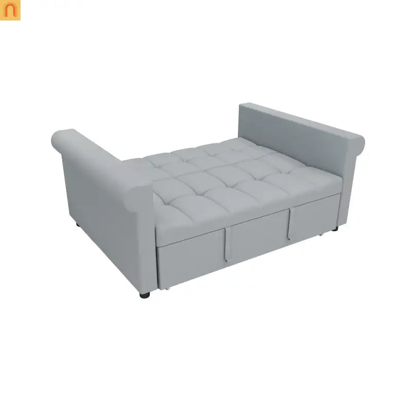 Loveseat Velvet Gray Sleeper 69" 7-Position Backrest