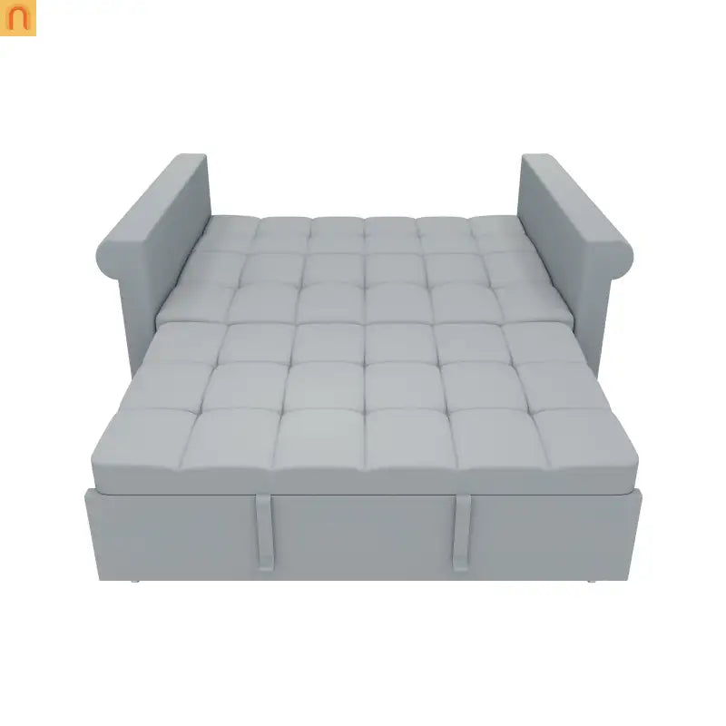 Loveseat Velvet Gray Sleeper 69" 7-Position Backrest