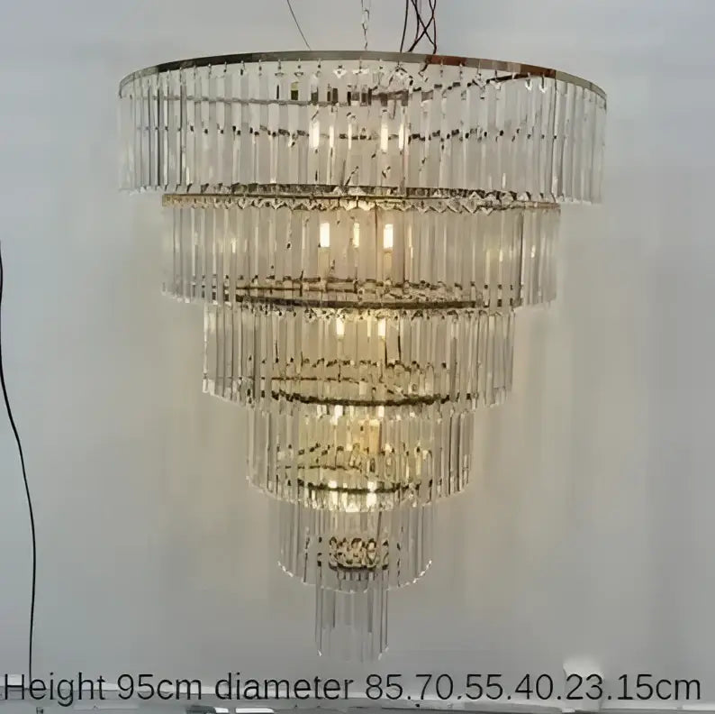 DecorBites™ Crystal Ice Bar Chandelier: Luxury Hotel Restaurant Living Room Lighting