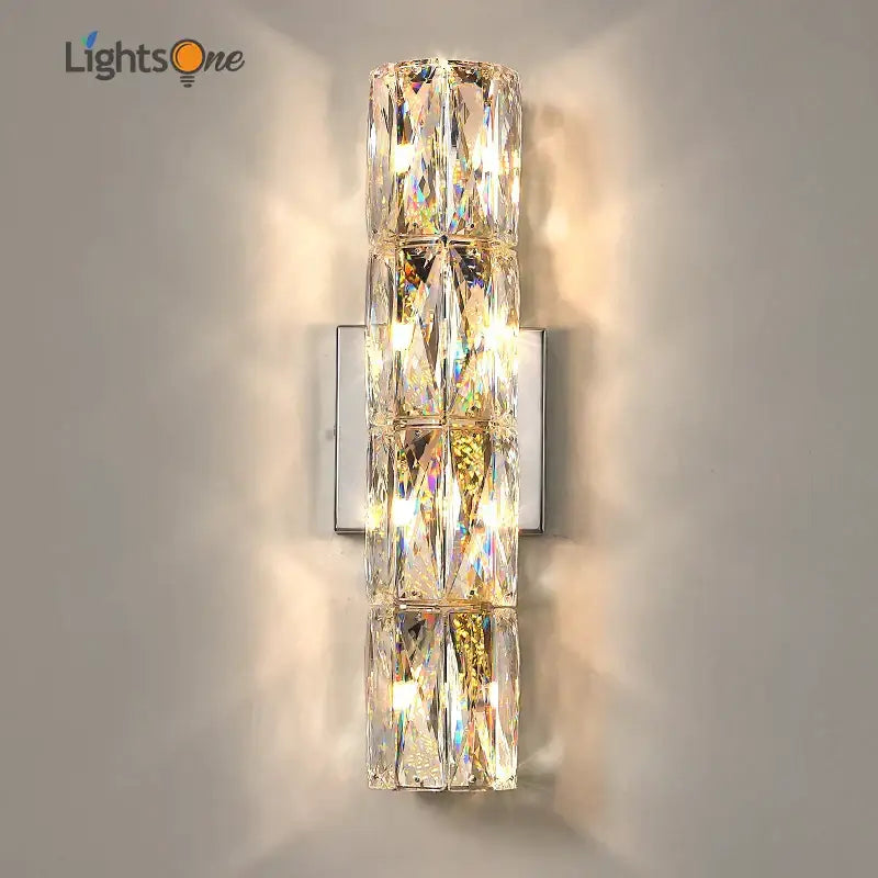 Luxury silver crystal wall sconce – living room deluxe light