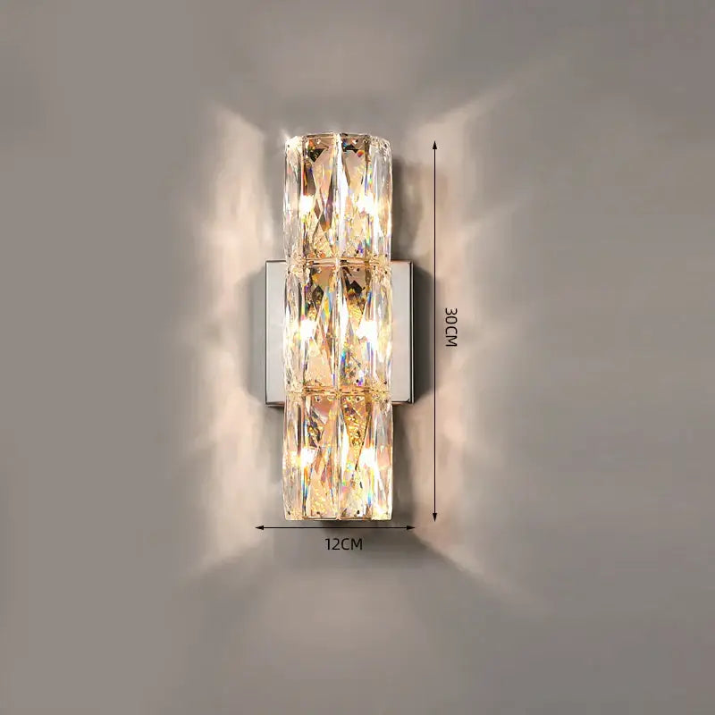 Luxury silver crystal wall sconce – living room deluxe light
