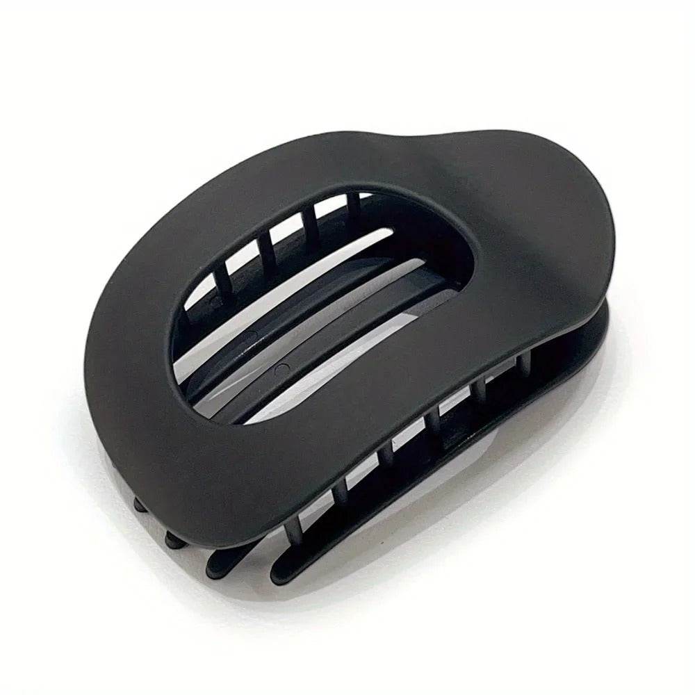 Leopard Matte Oval Hair Claw Clip – Curved Barrette for Women