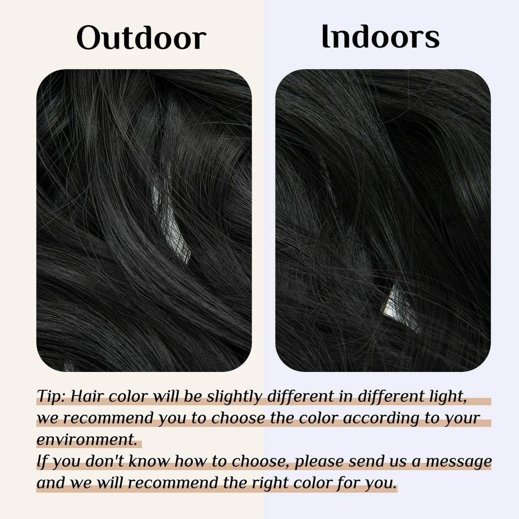 Premium Synthetic Invisible Wire Hair Extensions – Long Wavy Synthetic Hairpiece for Women, No Clips