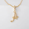 Gold Letter Pendant Necklace for Women – A-Z Alphabet Zircon Crystal Choker, Snake Chain Jewelry Gift
