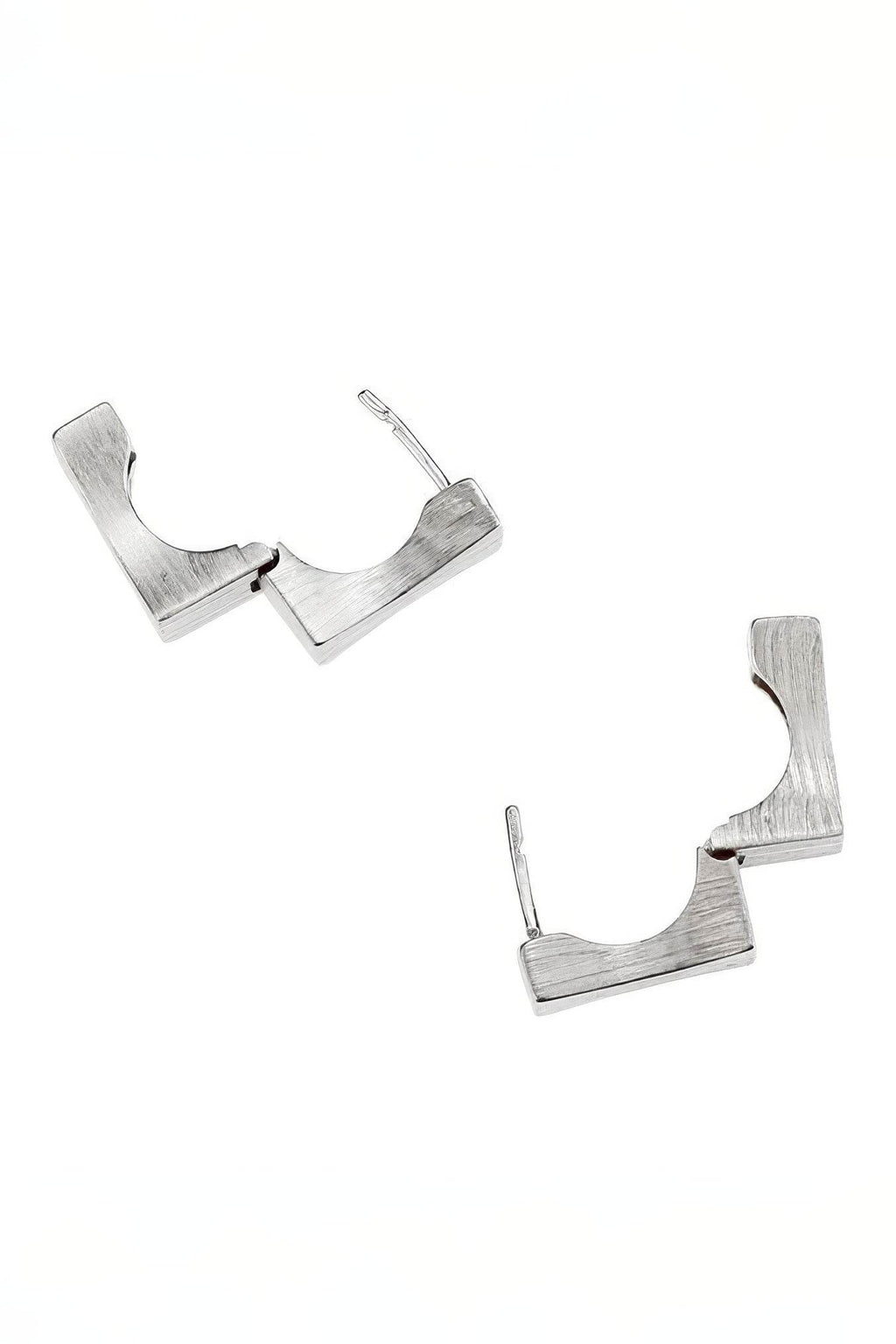 Men's Square Sterling Silver Earrings - Trendy Minimalist Design