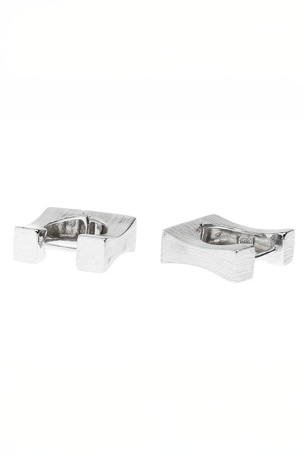 Men's Square Sterling Silver Earrings - Trendy Minimalist Design