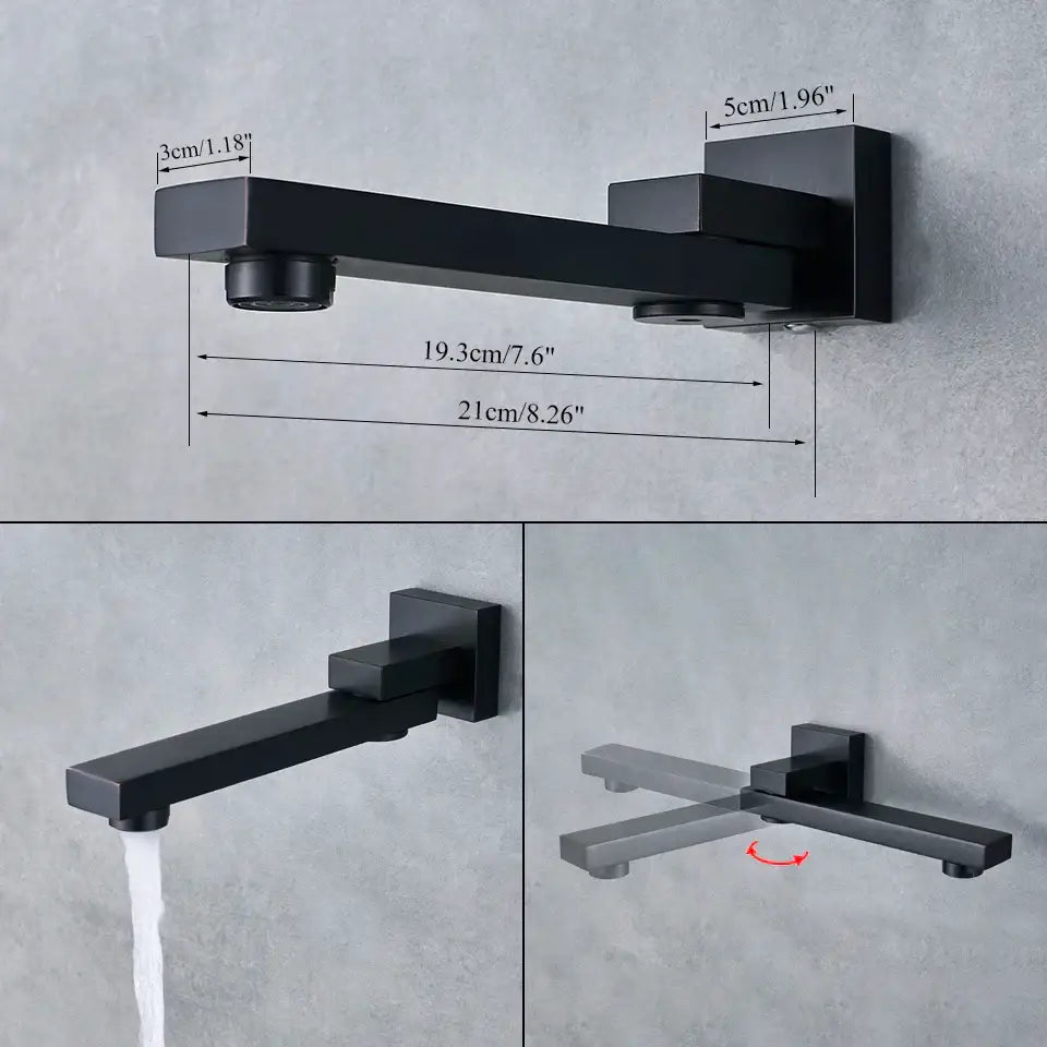 DecorBites™ Black Shower Faucet Set with Rainfall Head and Hand Sprayer