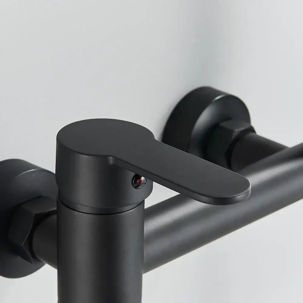 DecorBites™ Black Wall Mount Waterfall Tub Shower System Faucet
