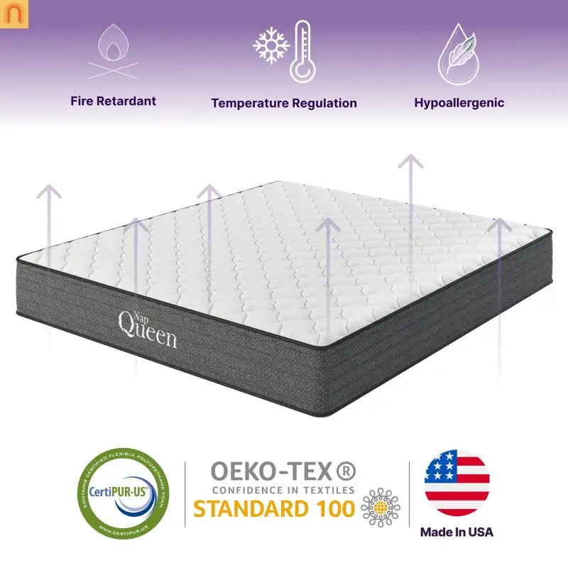 Mattress Hybrid Memory Foam Pocket Springs Gray Full 10in