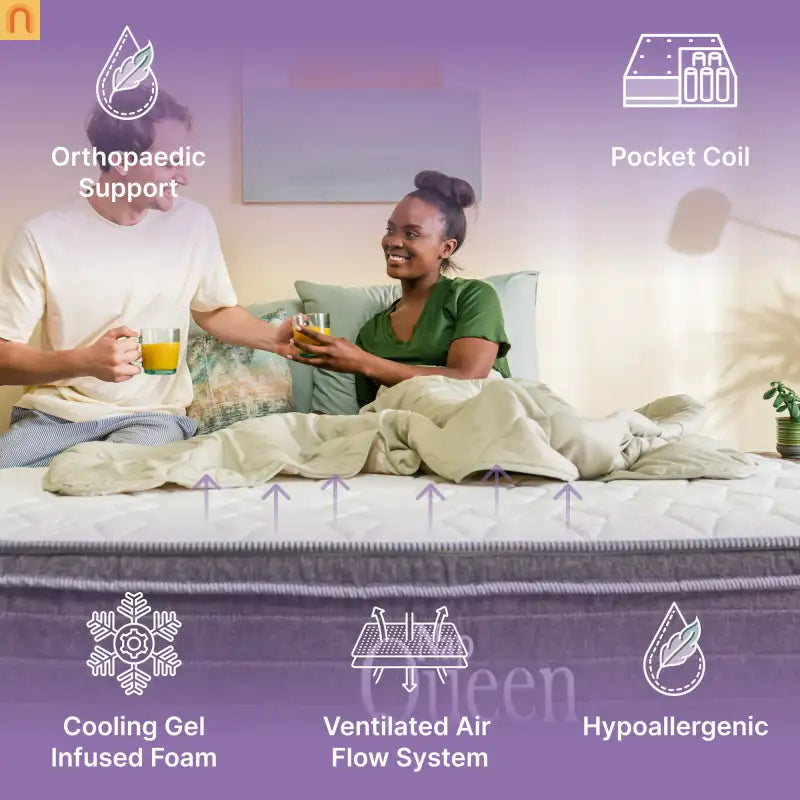 Mattress Hybrid Memory Foam Pocket Springs Gray Full 10in