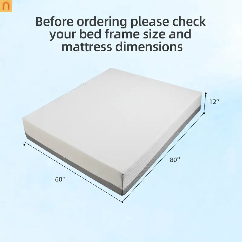 Mattress Memory Foam 7-Zone Ergonomic Cooling White 12in Queen Japan