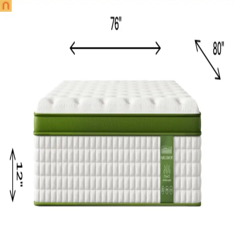 Mattress Hybrid Gel Memory Foam Pocket Springs Green 12in King