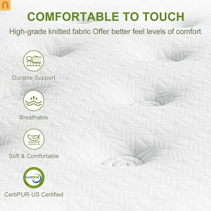 Mattress Hybrid Gel Memory Foam Pocket Springs Green 12in King