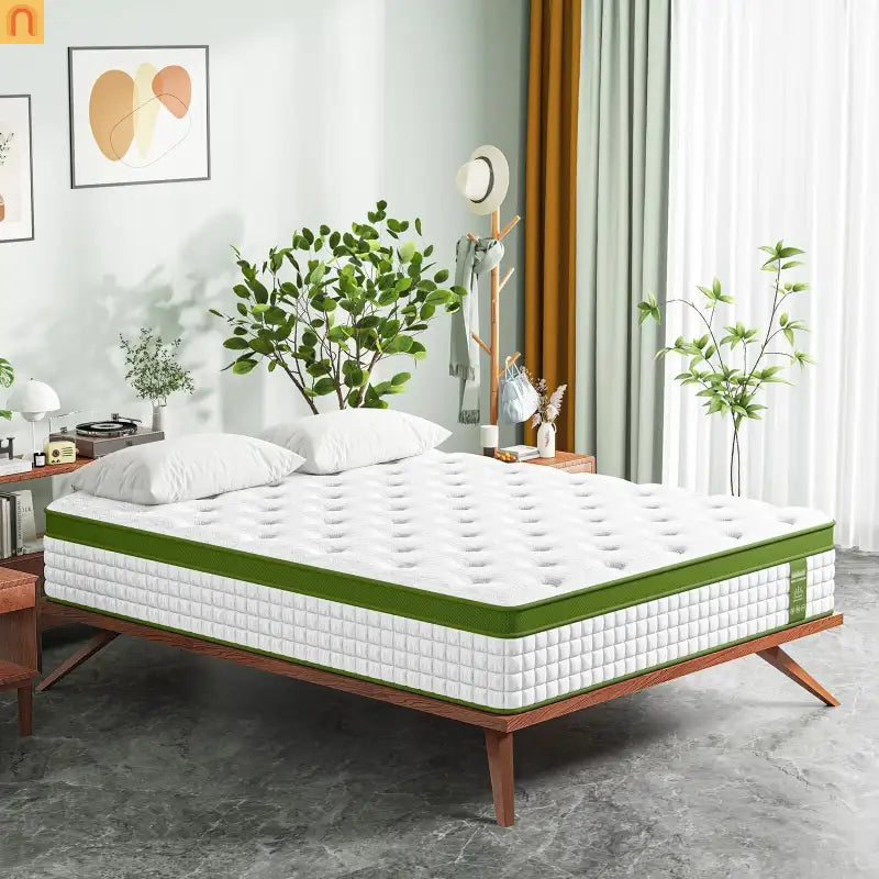 Mattress Hybrid Gel Memory Foam Pocket Springs Green 12in King
