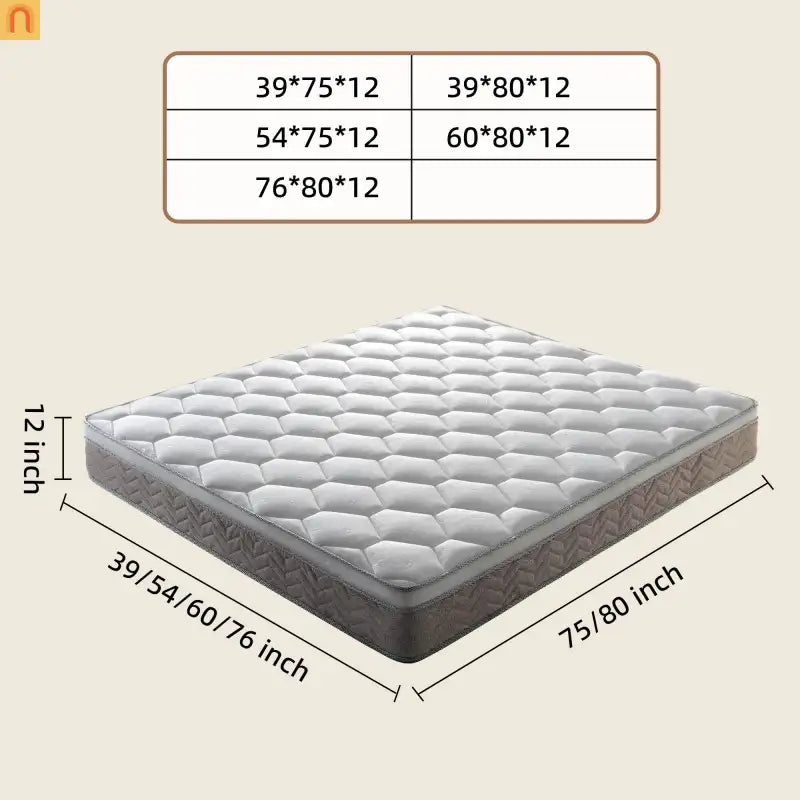 Mattress Hybrid Eurotop Gel Memory Foam Pocket Coils 12in King