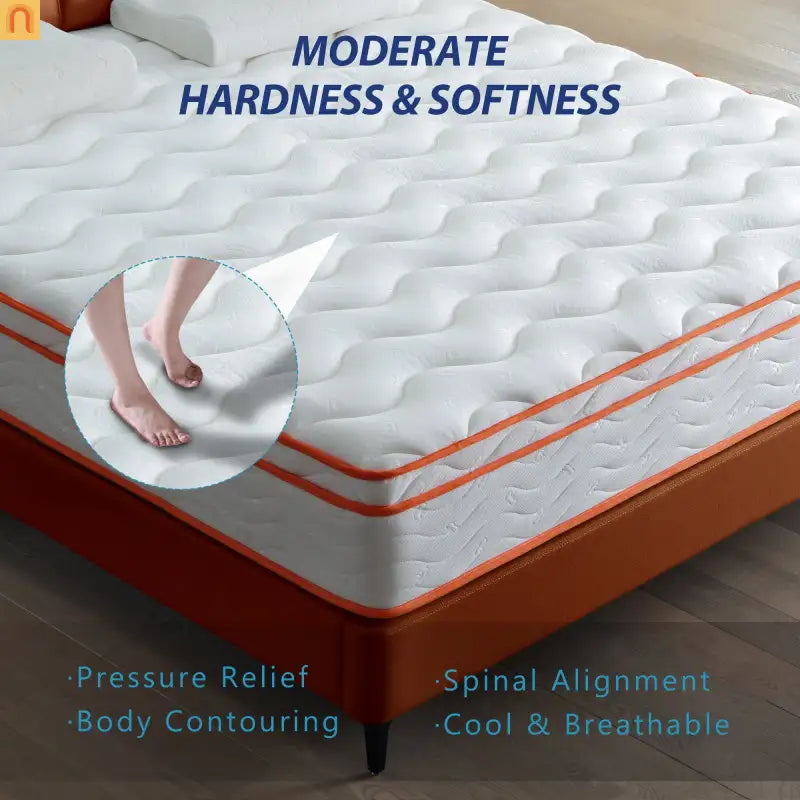 Mattress Hybrid Euro Top Memory Foam Pocket Spring 12in King