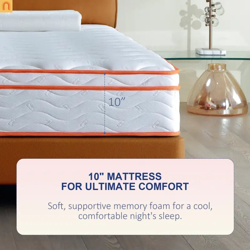Mattress Hybrid Memory Foam Pocket Spring 10in Twin Pressure Relief