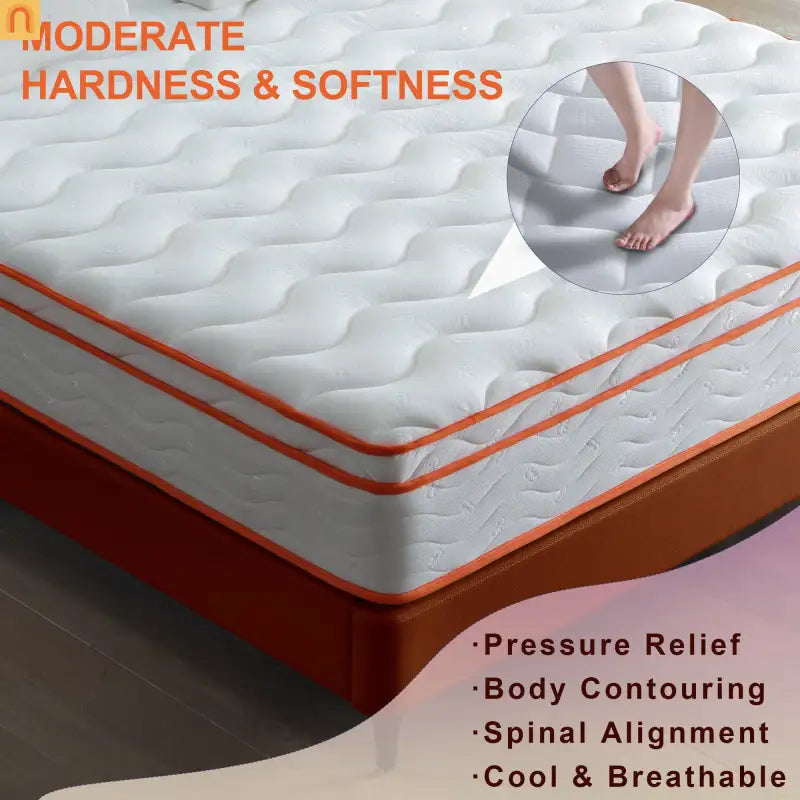Mattress Hybrid Memory Foam Pocket Spring 10in Twin Pressure Relief