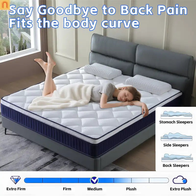Mattress Hybrid Gel Memory Foam Pocket Springs King 10in Medium Firm