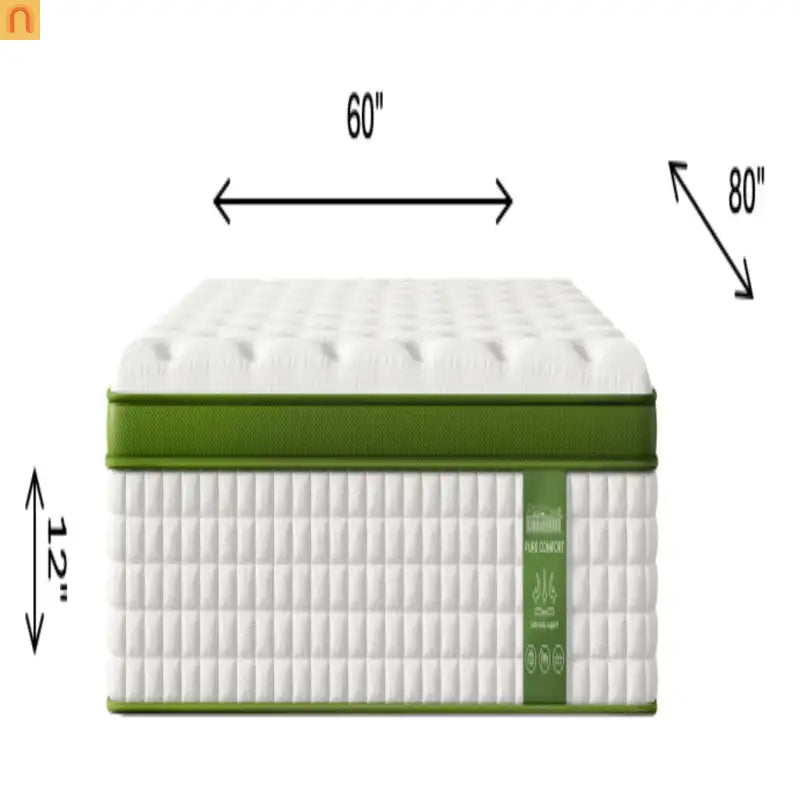 Mattress Hybrid Gel Memory Foam Pocket Springs Green 12in Queen
