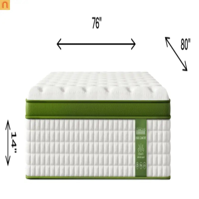 Mattress Hybrid Gel Memory Foam Pocket Springs Green 14in King