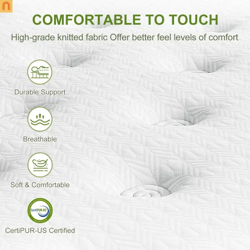 Mattress Hybrid Gel Memory Foam Pocket Springs Green 14in King