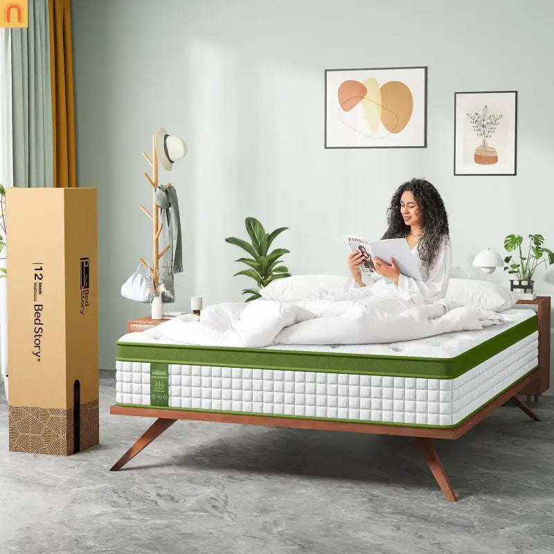 Mattress Hybrid Gel Memory Foam Pocket Springs Green 14in King