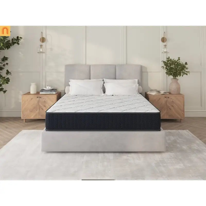 Mattress Hybrid Cooling Gel Memory Foam Gray Queen 10in USA