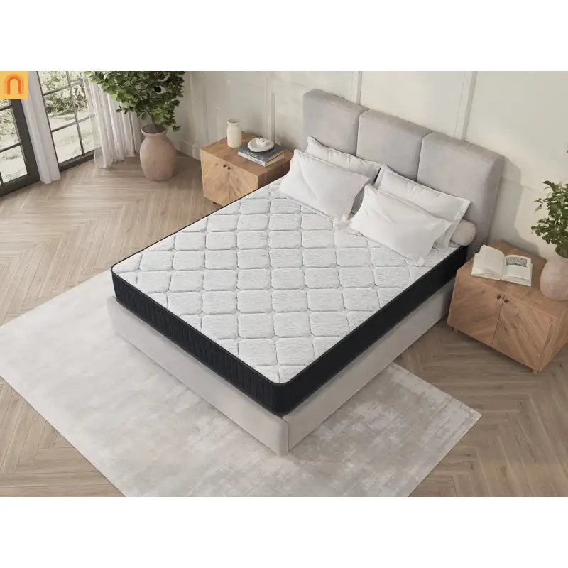 Mattress Hybrid Cooling Gel Memory Foam Gray Queen 10in USA