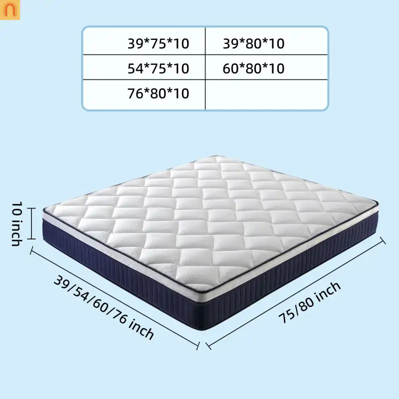 Mattress Hybrid Memory Foam Pocket Springs Full 10in Medium Firm