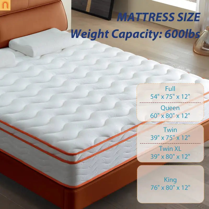 Mattress Hybrid Gel Memory Foam Pocket Spring 12in Queen Medium Firm