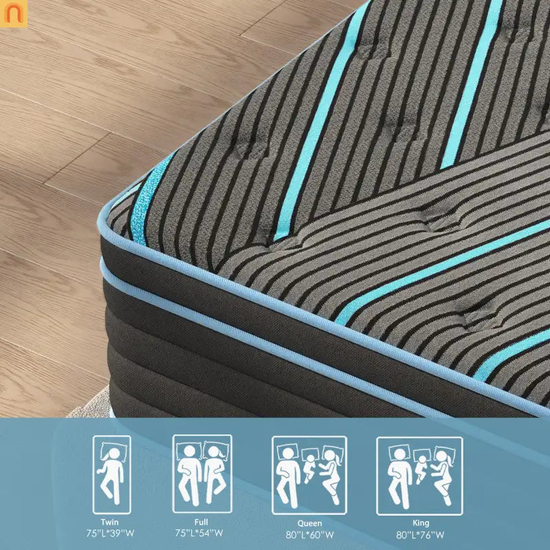 Hybrid Queen Mattress 12" Memory Foam Pocket Spring