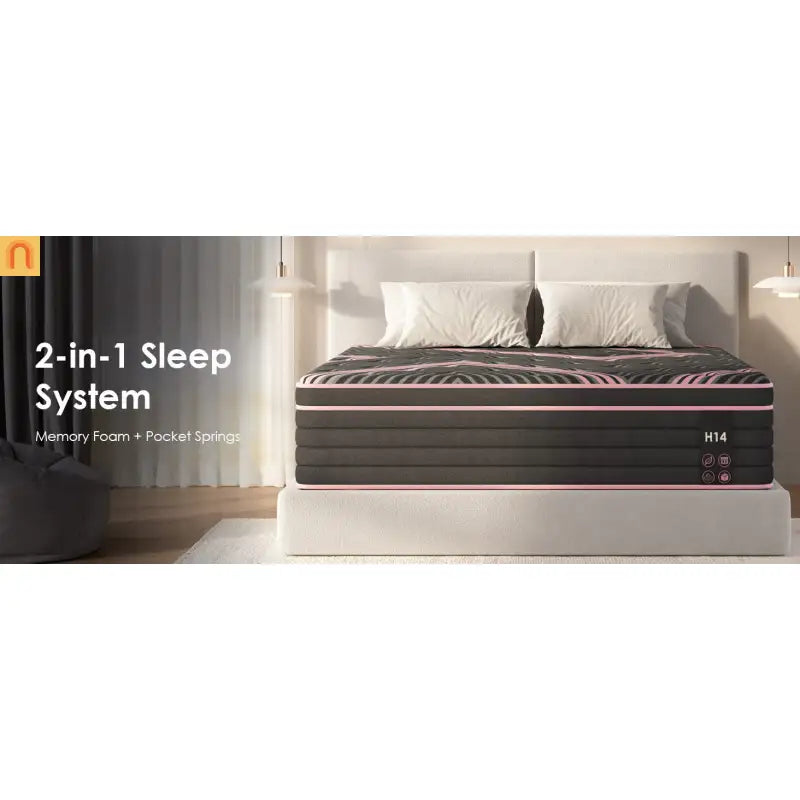 Hybrid Queen Mattress 12" Memory Foam Pocket Spring