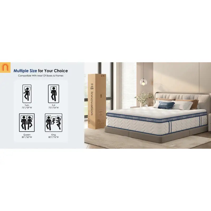 Hybrid Memory Foam Queen Mattress 12" Medium Firm