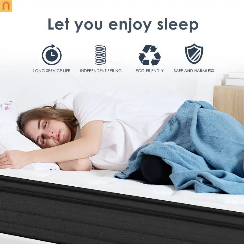 Mattress Hybrid Memory Foam Pocket Coils 12in Queen Medium Firm