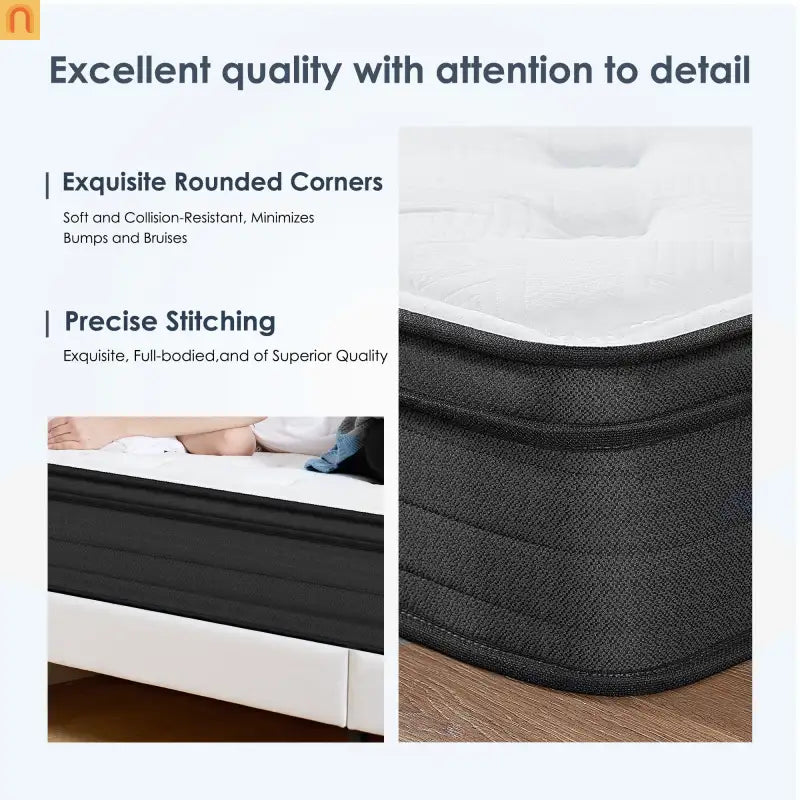 Mattress Hybrid Memory Foam Pocket Coils 12in Queen Medium Firm