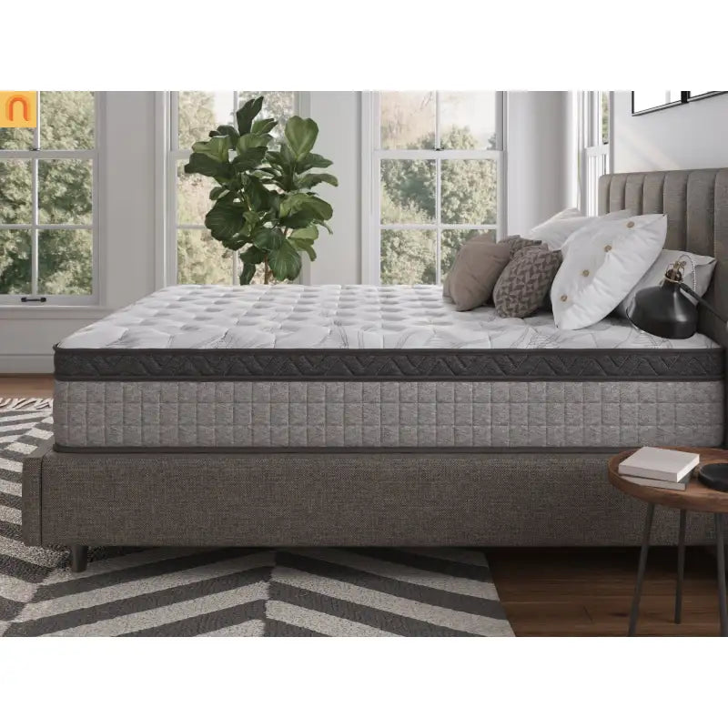 Mattress Hybrid Cooling Gel Memory Foam Gray King 12in USA