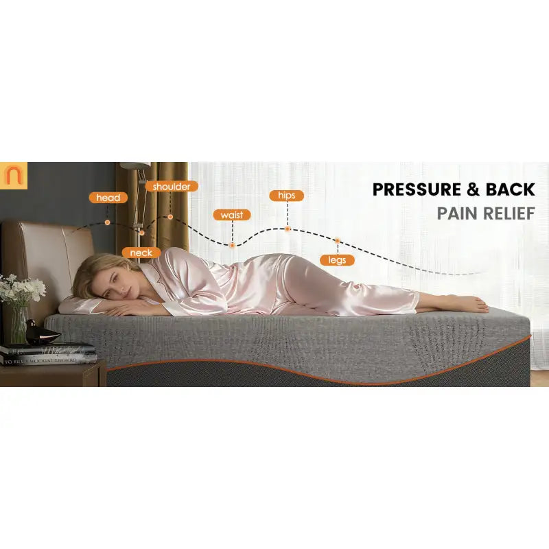 Mattress Memory Foam Black Queen 10in Green Tea Charcoal