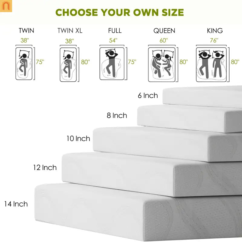 Mattress Memory Foam White Queen 12in Washable Removable Cover