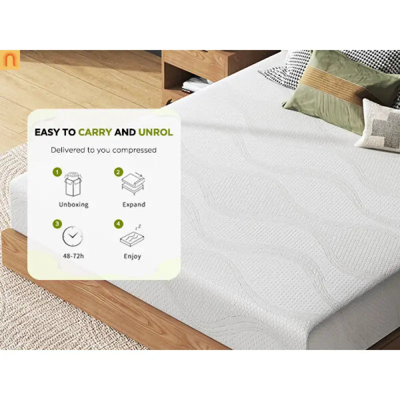 Mattress Memory Foam White King 12in Gel Cooling Layers