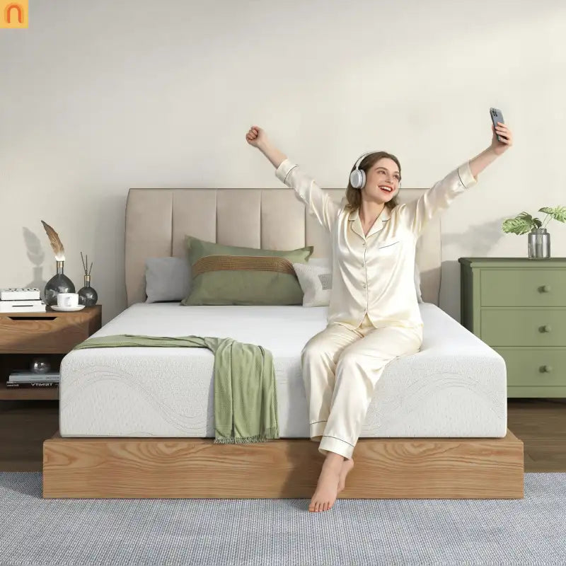 Mattress Memory Foam White King 14in Cooling Gel Washable Cover