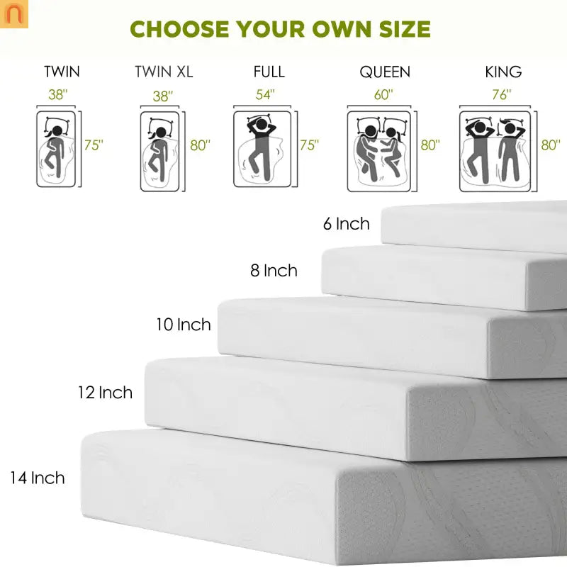 Mattress Memory Foam White King 14in Cooling Gel Washable Cover