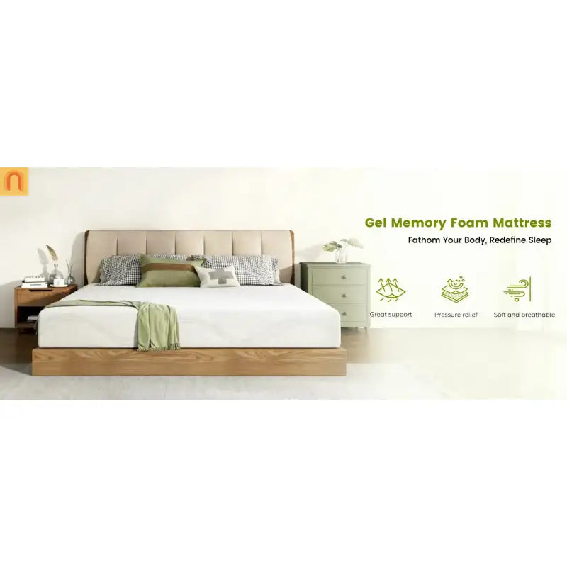 Mattress Memory Foam White Twin 12in Cooling Gel Washable Cover