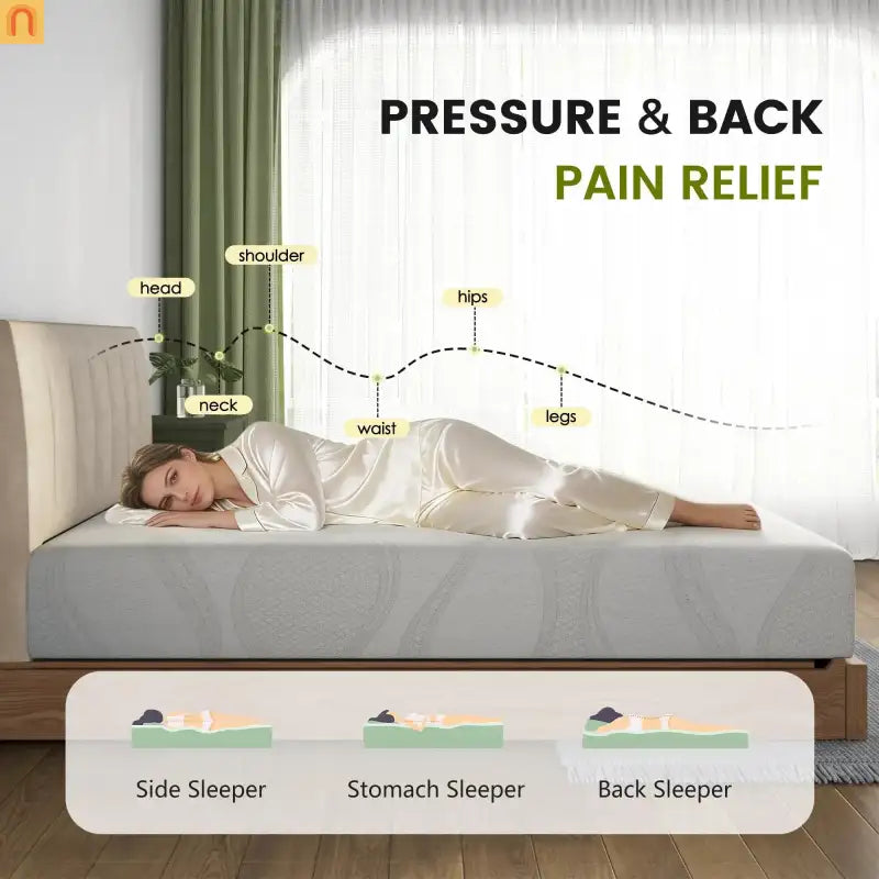 Mattress Memory Foam White Twin 12in Cooling Gel Washable Cover