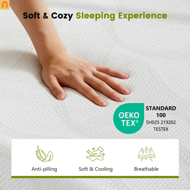 Mattress Memory Foam White Twin 12in Cooling Gel Washable Cover