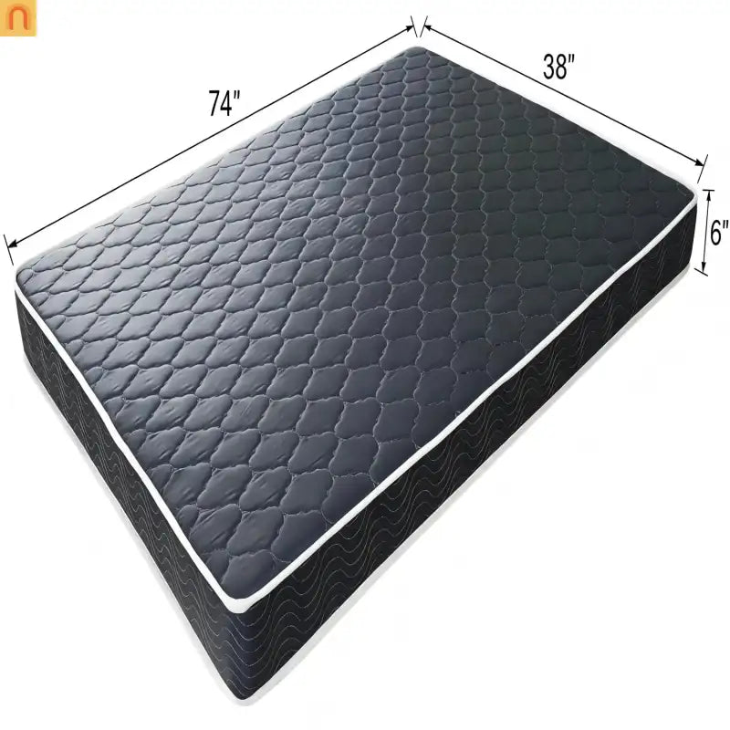 Mattress Foam Twin 6in Navy Blue Waterproof Quilted Cover